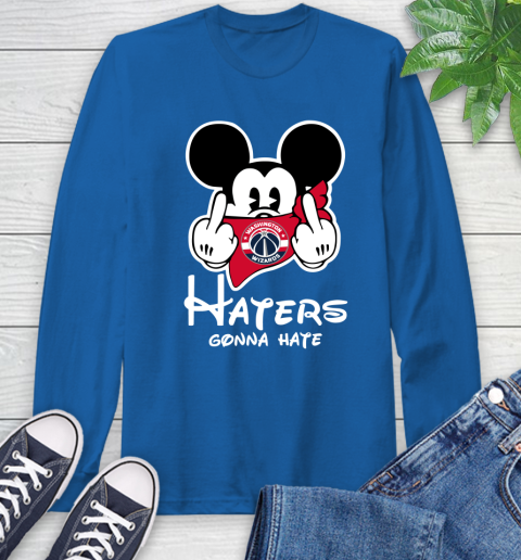 NBA Washington Wizards Haters Gonna Hate Mickey Mouse Disney Basketball T Shirt Long Sleeve T-Shirt - Image 11