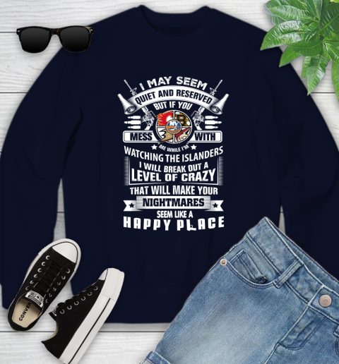 New York Islanders NHL Hockey Don't Mess With Me While I'm Watching My Team Sports Youth Sweatshirt 2
