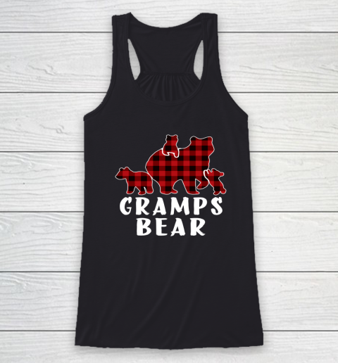 Gramps Bear 3 Cubs Shirt Christmas Mama Bear Plaid Pajama Racerback Tank