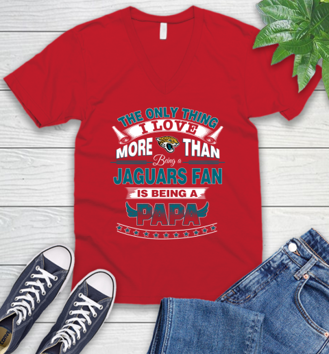 NFL The Only Thing I Love More Than Being A Jacksonville Jaguars Fan Is Being A Papa Football V-Neck T-Shirt 6