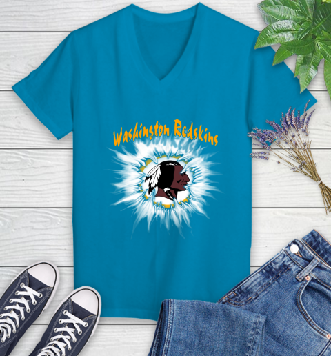 Washington Redskins NFL Football Adoring Fan Rip Sports Women's V-Neck T-Shirt 7