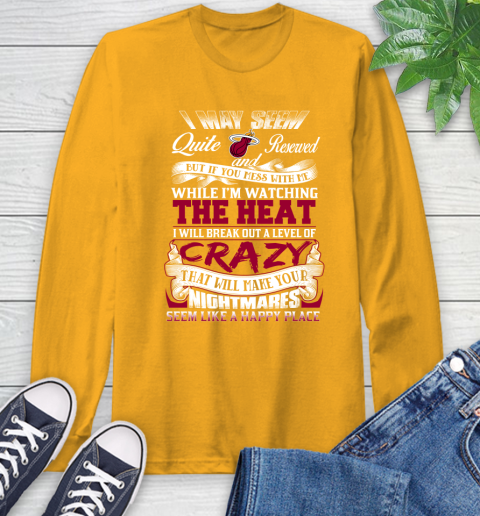 Miami Heat NBA Basketball Don't Mess With Me While I'm Watching My Team Long Sleeve T-Shirt 2