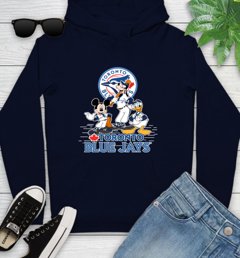 MLB Toronto Blue Jays Mickey Mouse Donald Duck Goofy Baseball T Shirt Youth Hoodie 3