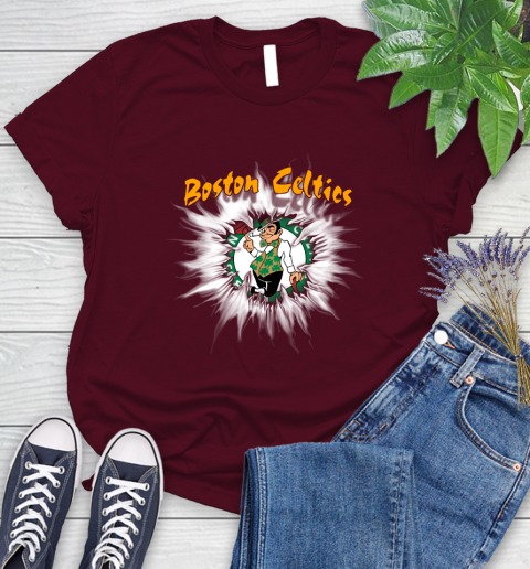 Boston Celtics NBA Basketball Rip Sports Women's T-Shirt 7