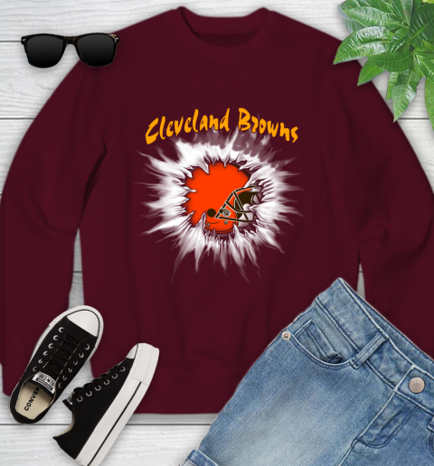 Cleveland Browns NFL Football Adoring Fan Rip Sports Youth Sweatshirt 4