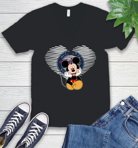 MLB Minnesota Twins The Heart Mickey Mouse Disney Baseball T Shirt_000 V-Neck T-Shirt