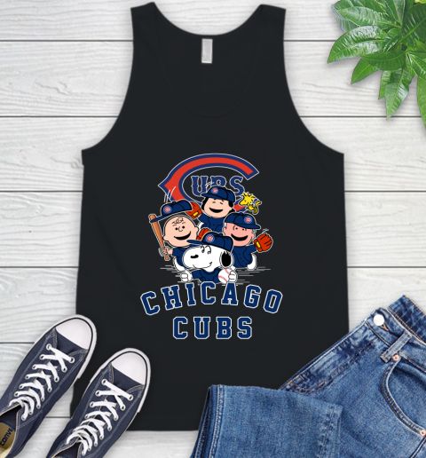 MLB Chicago Cubs Snoopy Charlie Brown Woodstock The Peanuts Movie Baseball T Shirt Tank Top