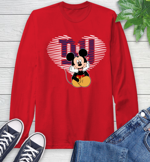 NFL New York Giants The Heart Mickey Mouse Disney Football T Shirt_000 Long Sleeve T-Shirt 11