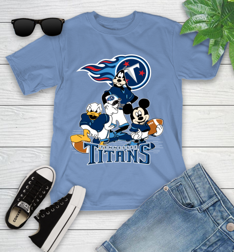 NFL Tennessee Titans Mickey Mouse Donald Duck Goofy Football Shirt Youth T-Shirt 15