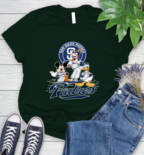 MLB San Diego Padres Mickey Mouse Donald Duck Goofy Baseball T Shirt Women's T-Shirt 6