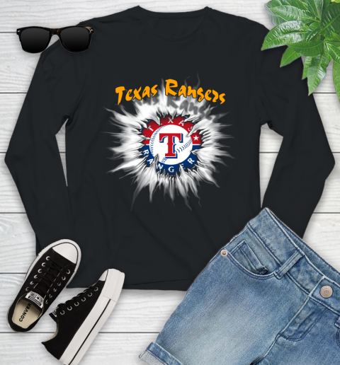 Texas Rangers MLB Baseball Adoring Fan Rip Sports Youth Long Sleeve