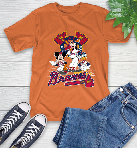 MLB Atlanta Braves Mickey Mouse Donald Duck Goofy Baseball T Shirt T-Shirt 4