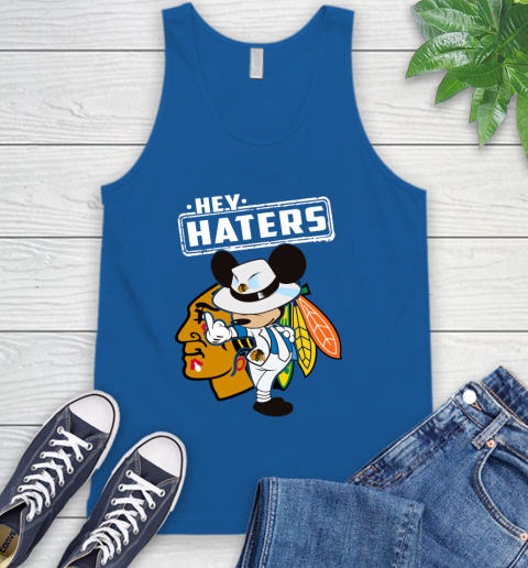 NHL Hey Haters Mickey Hockey Sports Chicago Blackhawks Tank Top 4