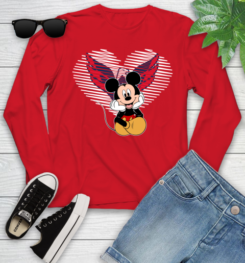 NHL Washington Capitals The Heart Mickey Mouse Disney Hockey Youth Long Sleeve 11