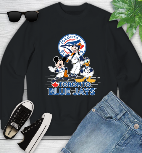 MLB Toronto Blue Jays Mickey Mouse Donald Duck Goofy Baseball T Shirt Youth Sweatshirt