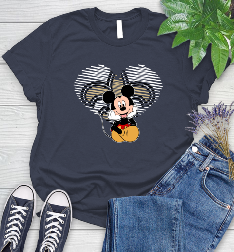 NFL New Orleans Saints The Heart Mickey Mouse Disney Football T Shirt_000 Women's T-Shirt 14