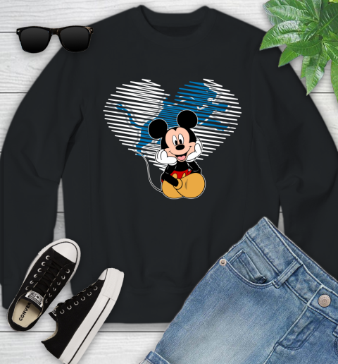 NFL Detroit Lions The Heart Mickey Mouse Disney Football T Shirt_000 Youth Sweatshirt