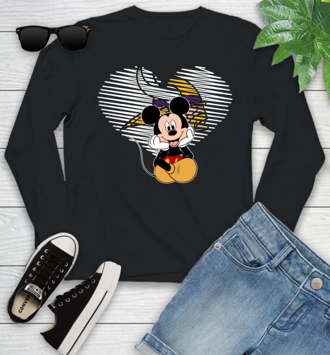 NFL Minnesota Vikings The Heart Mickey Mouse Disney Football T Shirt_000 Youth Long Sleeve