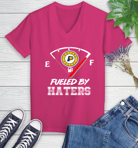 Indiana Pacers NBA Basketball Fueled By Haters Sports Women's V-Neck T-Shirt 9