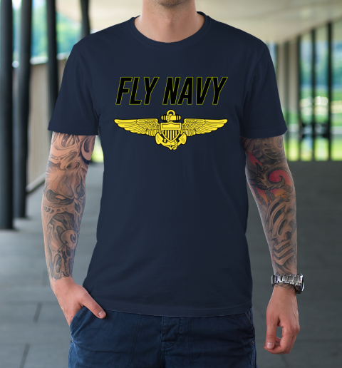 Fly Navy Shirt Pilot Wings T-Shirt 2