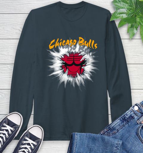 Chicago Bulls NBA Basketball Rip Sports Long Sleeve T-Shirt 10 Chicago Bulls NBA Basketball Rip Sports Long Sleeve T-Shirt - Image 10