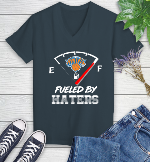 New York Knicks NBA Basketball Fueled By Haters Sports Women's V-Neck T-Shirt 8