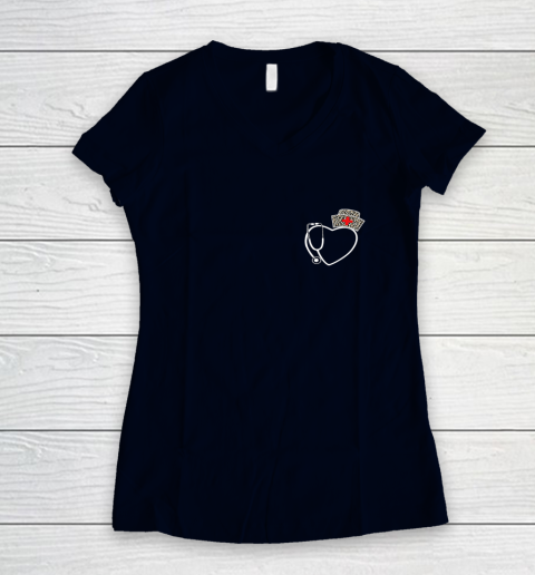 Heart Stethoscope Cute Love Nursing Gifts Valentine Day 2022 Women's V-Neck T-Shirt 2