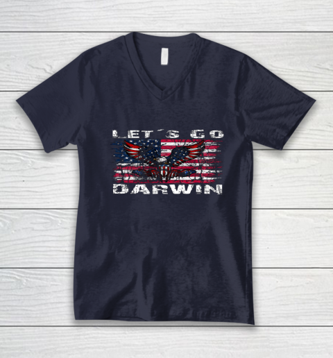 Let's go Darwin America Flag Eagle V-Neck T-Shirt 8