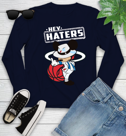 NBA Hey Haters Mickey Basketball Sports Miami Heat Youth Long Sleeve 2