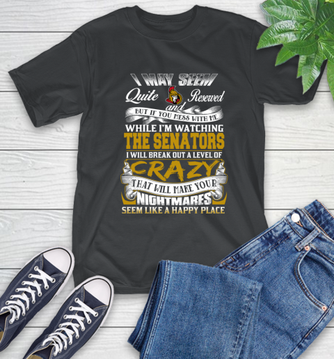 Ottawa Senators NHL Hockey Don't Mess With Me While I'm Watching My Team T-Shirt