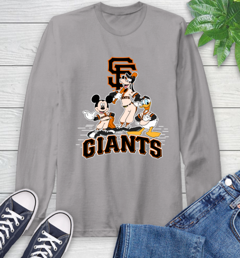 MLB San Francisco Giants Mickey Mouse Donald Duck Goofy Baseball T Shirt Long Sleeve T-Shirt 6