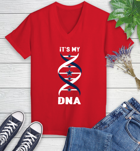 Dallas Cowboys NFL Football It's My DNA Sports Women's V-Neck T-Shirt 11