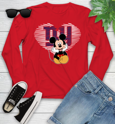 NFL New York Giants The Heart Mickey Mouse Disney Football T Shirt_000 Youth Long Sleeve 11
