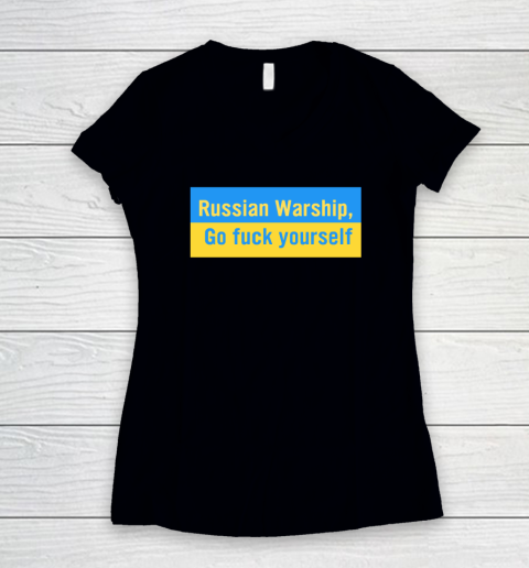 Russian Warship Go Fuck Yourself Shirt Women's V-Neck T-Shirt
