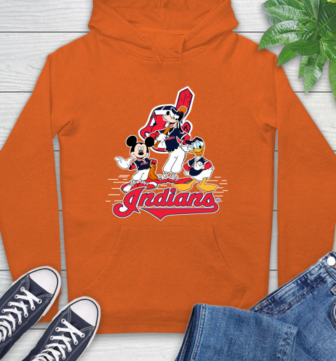 MLB Cleveland Indians Mickey Mouse Donald Duck Goofy Baseball T Shirt Hoodie 4