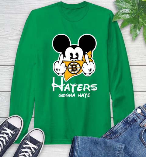 NHL Boston Bruins Haters Gonna Hate Mickey Mouse Disney Hockey T Shirt Long Sleeve T-Shirt 8