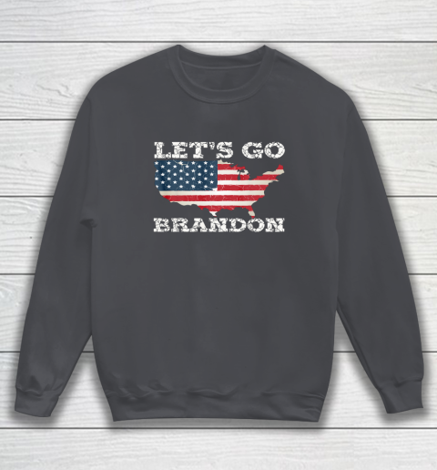 Let's Go Brandon Joe Biden Chant Impeach Biden USA Flag FJB Sweatshirt 3