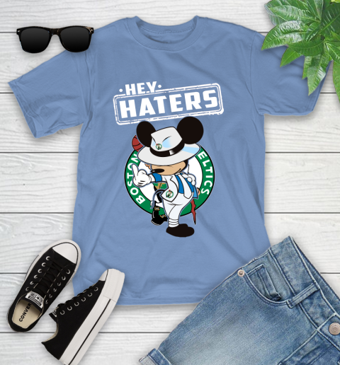 NBA Hey Haters Mickey Basketball Sports Boston Celtics Youth T-Shirt 15