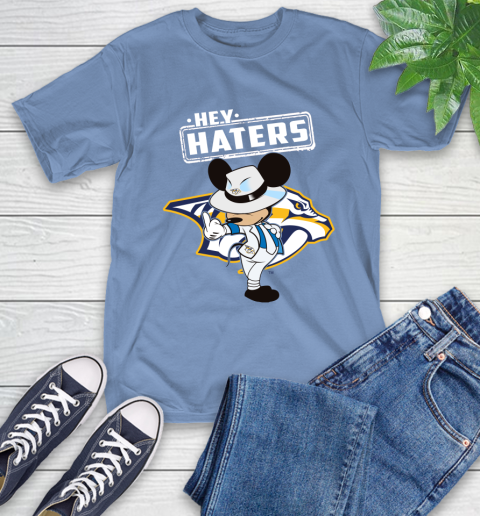 NHL Hey Haters Mickey Hockey Sports Nashville Predators T-Shirt 12