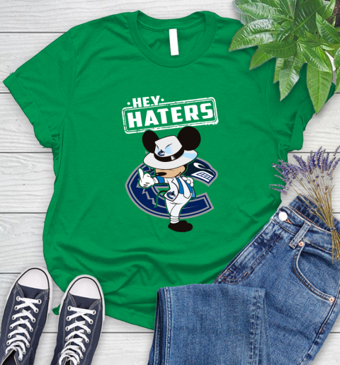 NHL Hey Haters Mickey Hockey Sports Vancouver Canucks Women's T-Shirt 9