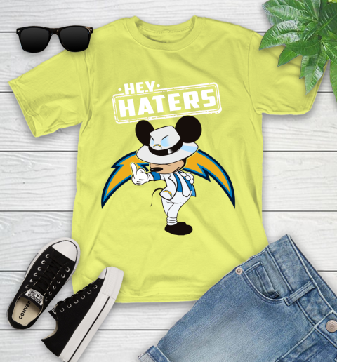 NFL Hey Haters Mickey Football Sports Los Angeles Chargers Youth T-Shirt 10