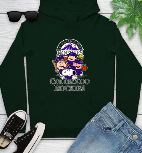 MLB Colorado Rockies Snoopy Charlie Brown Woodstock The Peanuts Movie Baseball T Shirt_000 Youth Hoodie 14
