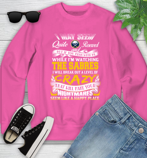 Buffalo Sabres NHL Hockey Don't Mess With Me While I'm Watching My Team Youth Sweatshirt 6