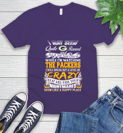 Green Bay Packers NFL Football Don't Mess With Me While I'm Watching My Team V-Neck T-Shirt 9