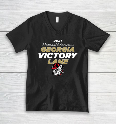 Uga National Championship Georgia Bulldogs Victory Lane 2022 V-Neck T-Shirt 7