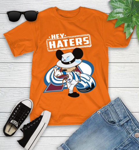 NHL Hey Haters Mickey Hockey Sports Colorado Avalanche Youth T-Shirt 9