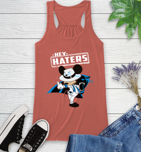 NFL Hey Haters Mickey Football Sports Carolina Panthers Racerback Tank 3
