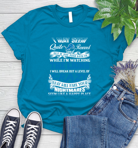 Detroit Lions NFL Football Don't Mess With Me While I'm Watching My Team Women's T-Shirt 10