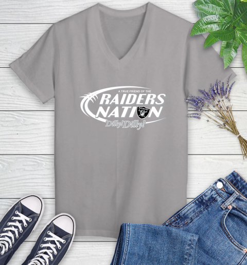 NFL A True Friend Of The Oakland Raiders Dilly Dilly Football Sports Women's V-Neck T-Shirt 4