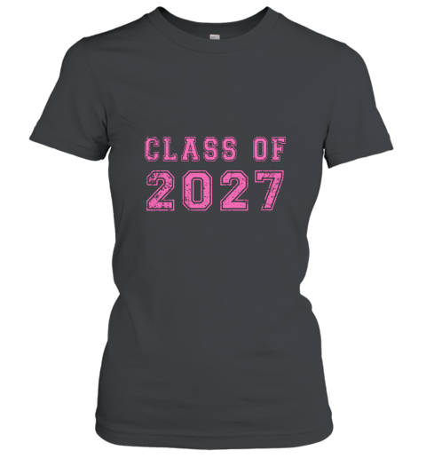 Class Of 2027 High School Graduation Date Distressed T Shirt Women T-Shirt